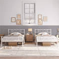 thumbnail image 2 of Fullfurnique Simple Metal Platform Bed Frame with Headboard and Footboard, Twin, White, 2 of 7