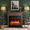 Walnut, variant on LIGHTINN 36" Freestanding Electric Fireplace with Mantel, Modern Minimalist TV Stand Electric Fireplace Mantel for Living Room Bed Room, Walnut