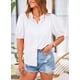 thumbnail image 3 of Camisa PRETTYGARDEN de Algodón Blanca con Botones y Cuello en V Talla M, 3 of 8