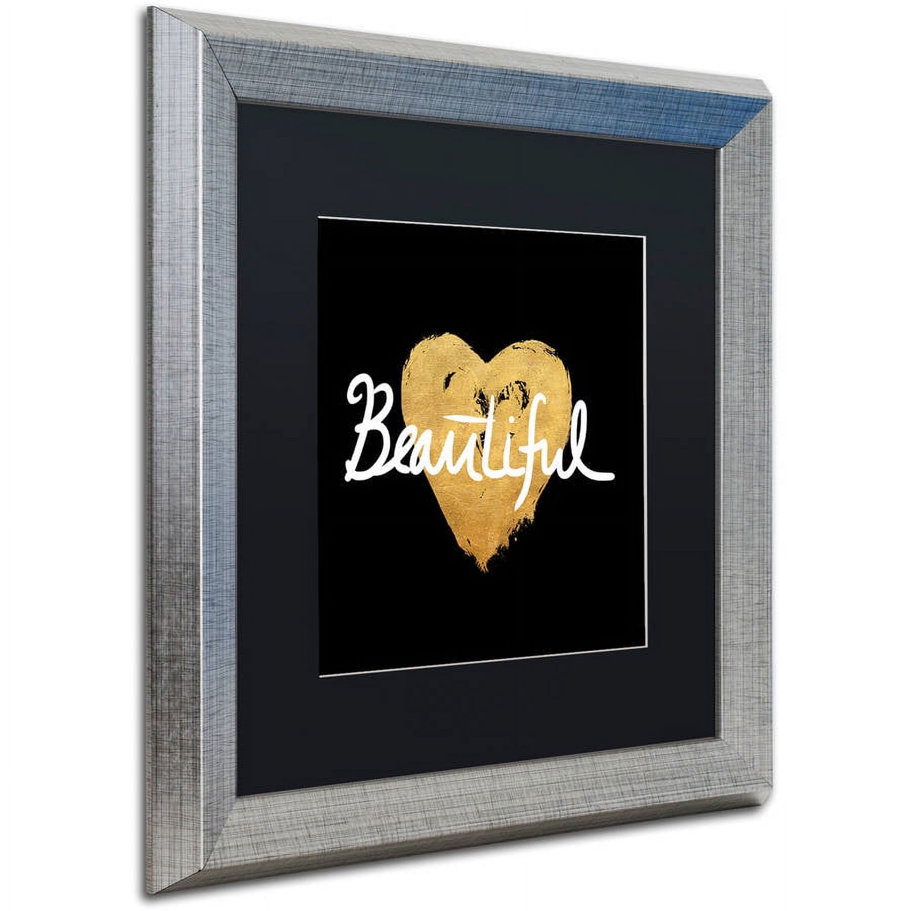 Trademark Fine Art "Beautiful On Black" Canvas Art by Lisa Powell Braun, Black Matte, Silver Frame