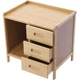 thumbnail image 5 of Miumaoev Modern Bamboo Nightstand with 3 Drawers, Minimalism Side Table, Bedroom Storage Drawer Bedside End Table with 3 Drawers and Open Shelf for Bedroom Living Room Home Office (Wood Color), 5 of 9