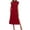 Red, variant on Zpanxa Elegant Solid Color Maxi Dress Women Sleeveless Round Neck Tank Dress Office to Evening Long Dress with Slit