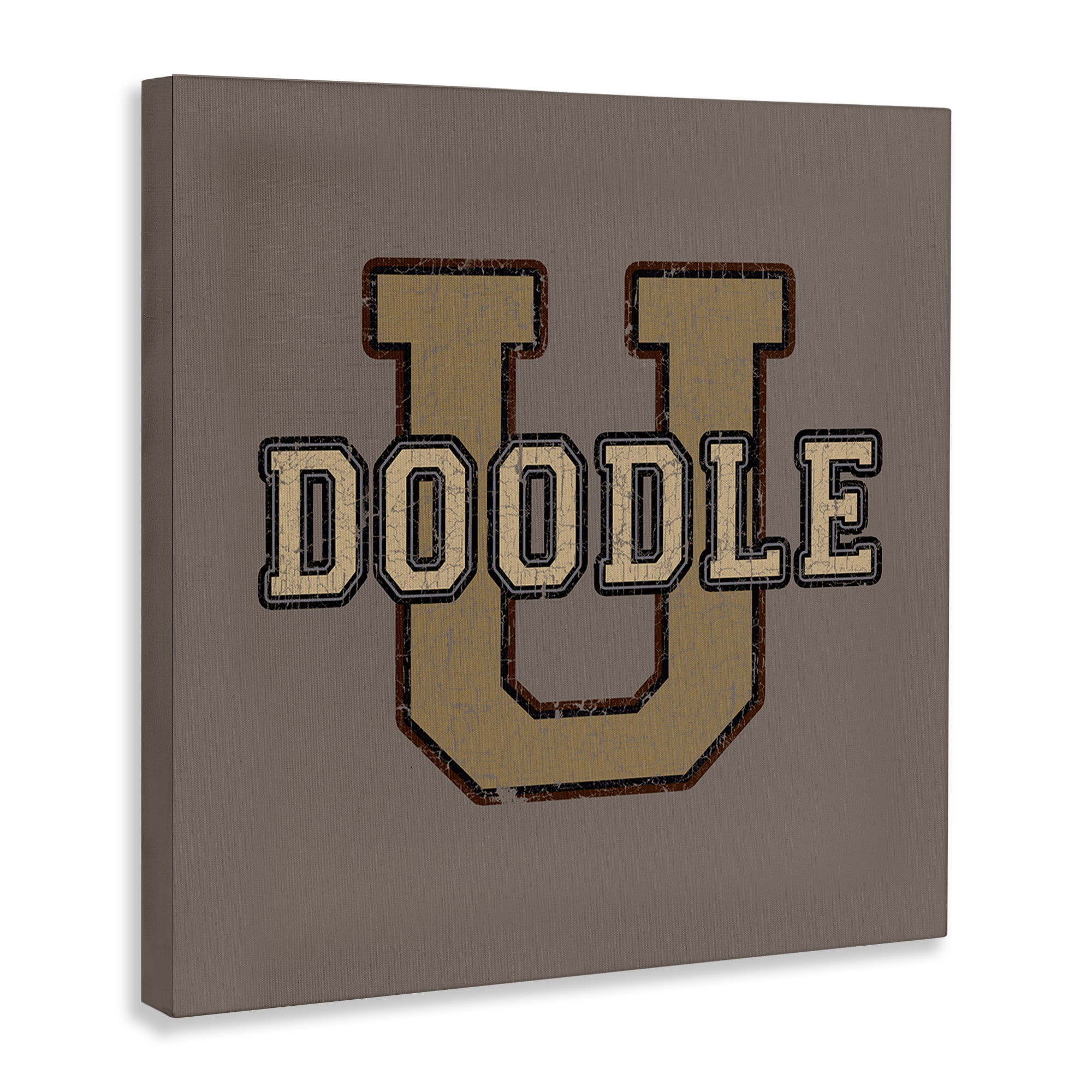 Stupell Industries Vintage Doodle U Novelty & Humor Painting Wrapped Canvas Art Print Wall Art, 30 x 30