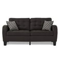 thumbnail image 3 of Pemberly Row 18.5" Contemporary Fabric Sofa with 2 Pillows in Chocolate, 3 of 6