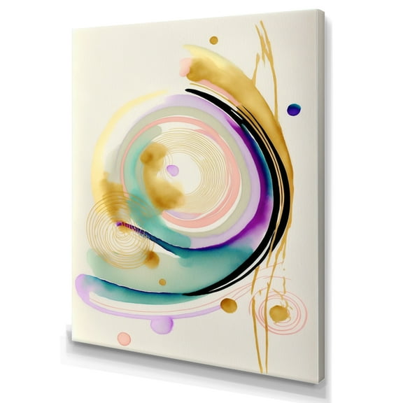 Designart Modern Purple Hint Spiral Canvas Wall Art