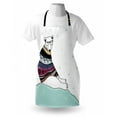 thumbnail image 3 of Bear Apron Hipster Polar Bear with Fair Isle Style Sweater Sitting on Ice Christmas Snowflakes, Unisex Kitchen Bib Apron with Adjustable Neck for Cooking Baking Gardening, Multicolor, by Ambesonne, 3 of 3