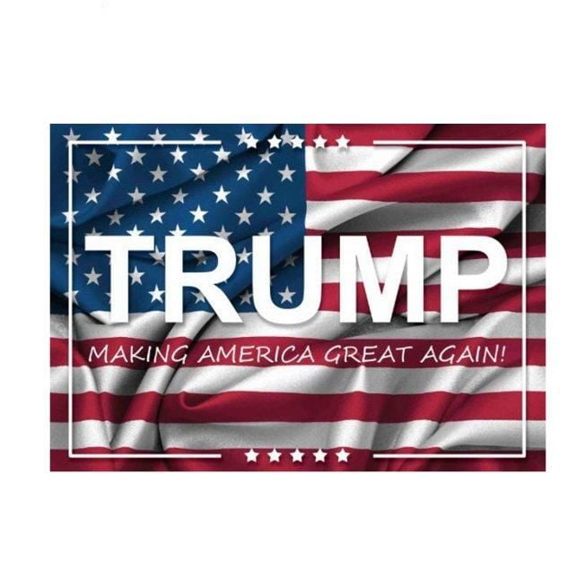 3'x5' Trump 2020 Blue Poly Flag & Make America Great Orange White Letters Hat 