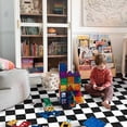 thumbnail image 6 of Softlife Classic Milk Flannel Checkered Rug for Living Room, 2' x 3', Black & White, 6 of 9