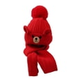 thumbnail image 1 of Conjunto de gorro y bufanda de invierno para niños, gorro de punto, calentador de cuello para clima frío, esquí y patinaje Rojo, 1 of 8
