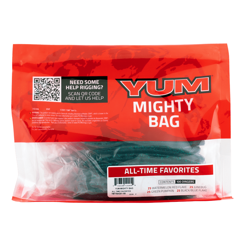 YUM Mighty Bag 100 Count All Time Favorites Soft Baits