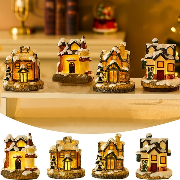 Iumwxz Lamp Light Mini Light Up Resin House Battery Operated In Dark Snowhouse Scene Collectible Buildings Miniature for Home Bedroom Table Desk Decoration Floor Lamp Orange Resin Clearance
