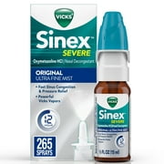 Vicks Sinex Severe Ultra Fine Nasal Mist, Sinus Relief Over-the-Counter Medicine, 265 Sprays