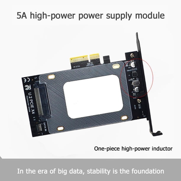 Tarjeta vertical Tarjeta vertical PCIE X4 U.2 a PCIE SSD Adaptador PCIe SATA HDD Tarjeta de expansión de computadora JShteea Nuevo