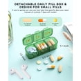 thumbnail image 5 of Pill Organizer 3 Times A Day, 7-Day Pill Box 3 Times A Day - YSTDHL Weekly Medicine Box Organizer, 7 Detachable Portable Daily Pill Container Dispenser Case for Vitamins Fish Oils Supplements, Green, 5 of 8