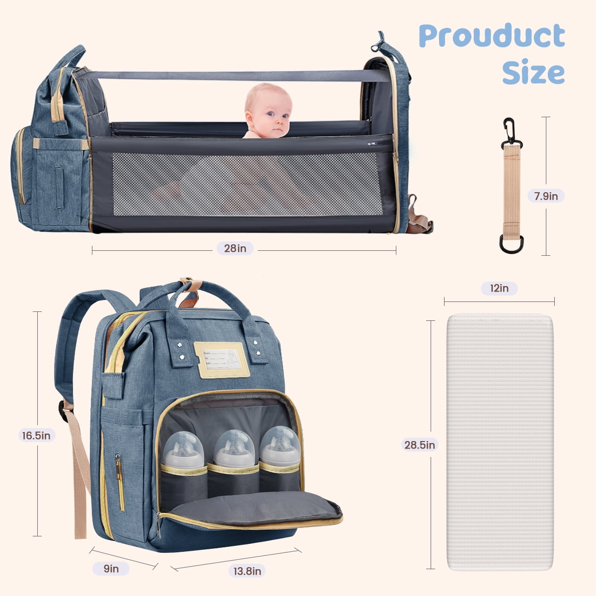 Baby Diaper Bag Backpack - Baby Bag for Boys & Girls, Diaper