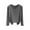 Gray, variant on Women's Long Sleeve Crewneck Shirt Soft Modal Stretch Basic Top Solid Color Base Layer Tee, Blue