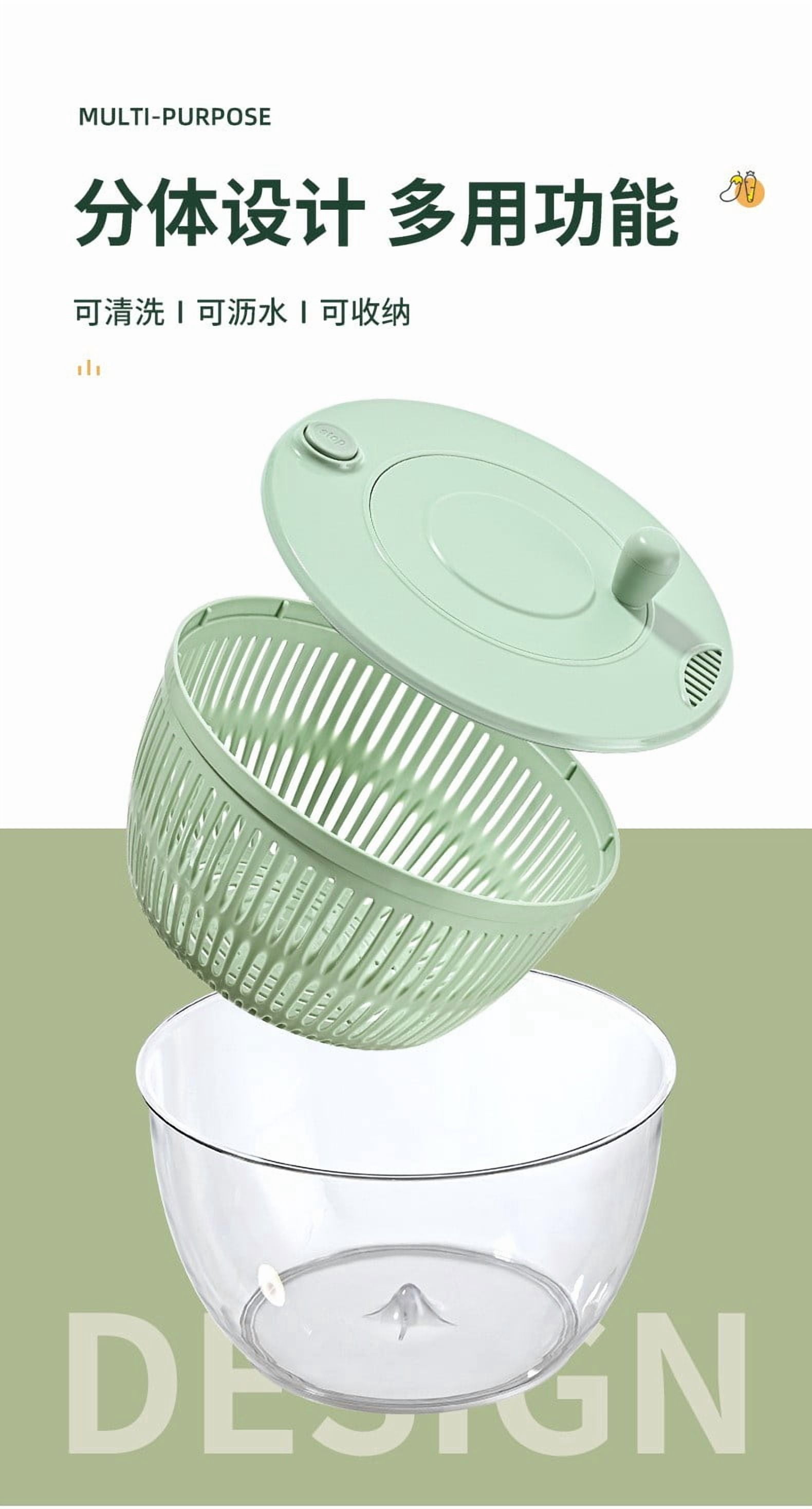MMJ Kitchen Appliances Salad Spinner 6 in 1 Manual Vegetable Chopper and Juicer with Interchangeable Blades for Food Prep