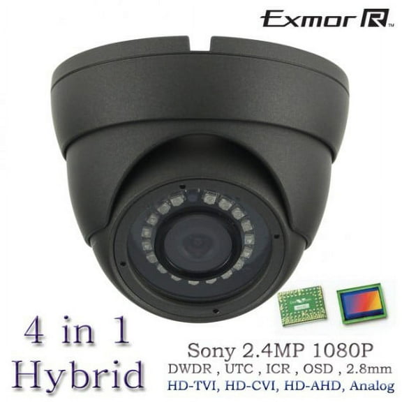 Hybrid 4 in 1 Analog HD CCTV 1080P Camera 2.4MP HD TVI, HD AHD, HD CVI , Analog 960H OSD DWDR UTC 2.8-12mm