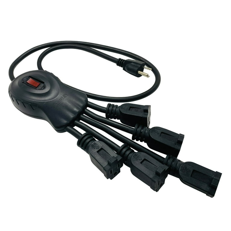 Stanley 5-Outlet Indoor Black Power Strip at