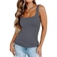 thumbnail image 2 of Camiseta sin mangas sexy y ajustada de color liso para mujer, con tirantes., 2 of 4