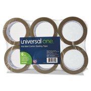 Heavy-Duty Box Sealing Tape, Hot Melt, 6 Rolls (UVS 93001)