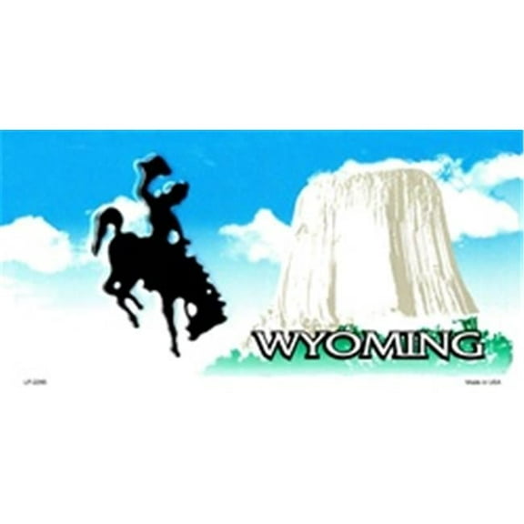 Wyoming Cowboy Metal License Plate