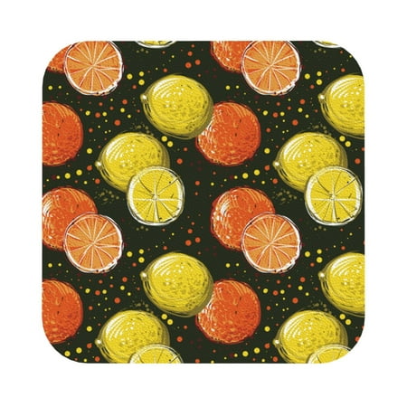 

Matuu Orange Lemon for Cup Coasters Set of 6 Leather Coasters Desk Coasters for Office Measures 4” x 4” Square