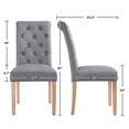 thumbnail image 4 of Topeakmart 2pcs Classic Fabric Upholstered Tufted Dining Chairs for Home and Restaurants, Dark Gray, 4 of 7