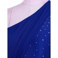 thumbnail image 6 of CHICTRY Women's Lyrical Dance Outfits Two Piece Sparkly Rhinestone Modern Contemporary Dancewear Blue M, 6 of 7