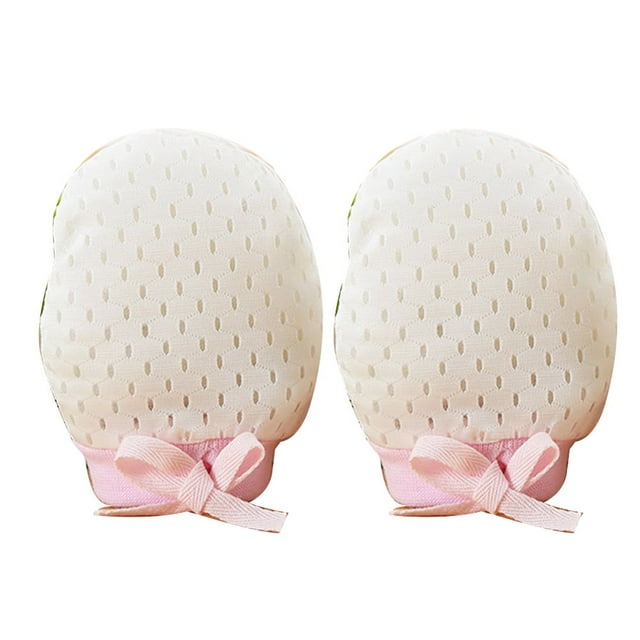 Dsseng 1 Pair Adjustable Drawstring Newborn Baby Cotton Mittens Anti Scratch Gloves