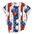thumbnail image 5 of Weiqiqre Womens T Shirts 4th of July Tee USA Red White and Blue Shirt American Flag Patriotic Outfit, 5 of 5