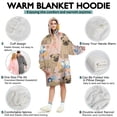 thumbnail image 5 of Bulldog Dog and Flower Florals Wearable Oversized Blanket,Wearable Blanket Hoodie for Adults,Cozy Hooded Blankets with Super Pockets,Super Warm Fuzzy Pullover for Women & Men, 5 of 6