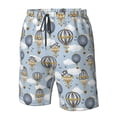 thumbnail image 3 of Wukai Balloon Vintage Print Beach Trunks with Compression Liner Swimsuit Quick Dry Beach Sports Shorts with Pocket-Large, 3 of 8