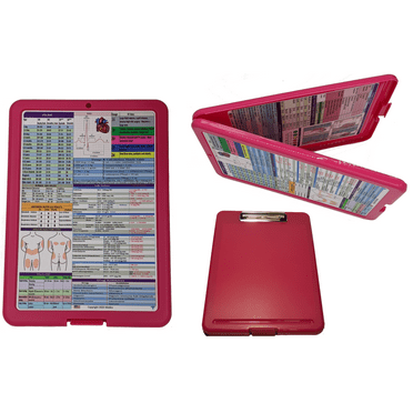 Nursing Storage Clipboard-nurse clipboard that provides quick access to clinical references - perfect for rotations (PINK)