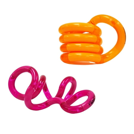 Tangle Palm Classic 2-Pack Orange and Pink - Big Tangle for Hands - Desk Toy for Adults Boys Girls C30