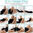 thumbnail image 3 of Xtra-Comfort Bed Wedge Pillow – Folding Memory Foam Incline Cushion for Back, Legs & Neck Support – Adjustable Triangle Pillow for Sleeping, Reading & Elevation – Washable Cover, White, 3 of 9