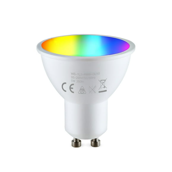 Zootealy WiFi Smart Light Bulb 5W Indoor Wireless Spotlight 2800K-6200K RGB Colorful LED Light Cup APP Remote Control Voice Control Compatible with Google Home/ Alexa