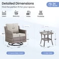 thumbnail image 2 of Giantfurnni 3-Piece Wicker Patio Set - 2 High Back Swivel Rockers with Side Table & Beige Cushions, 2 of 9
