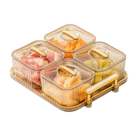 

Multifunctional Party Snack Tray for Fruits Nuts Compartment Party Platter Divided Serving Bowl with Lid for Candies C