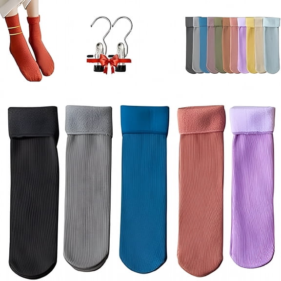 TELOLY Ultra Soft Velvet Slim Thermal Socks, Thermal Socks for Women Cold Weather