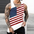 thumbnail image 2 of FUZHIQ Men's 4th of July Independence Day Tank Top American Flag Design Sleeveless Muscle Shirt Casual Breathable Vest for Street Gym Summer Wear,XXL, 2 of 4