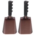 thumbnail image 2 of Steel Cowbell Noise Maker Metal Hand Bells for Sports Events Brown 25.30X11.00X6.00Cm Cheering Bell 2Pcs, 2 of 4