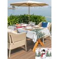 thumbnail image 4 of Outdoor Tablecloth with Umbrella Hole and Zipper, Snowman Christmas Rectangle Table Cloth 52x70 Inch Waterproof Tablecloth, Xmas Tree Snowflake Birds Branches Wooden Picnic Table Cover for Patio, 4 of 7