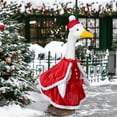 thumbnail image 6 of Dserhfy Christmas Mrs. Claus Goose Outfit for 23" High Cement/Plastic Goose Statue Red Velvet Dress Clothes with Cloak for Outdoor Garden Yard Lawn Patio Decor, 6 of 7