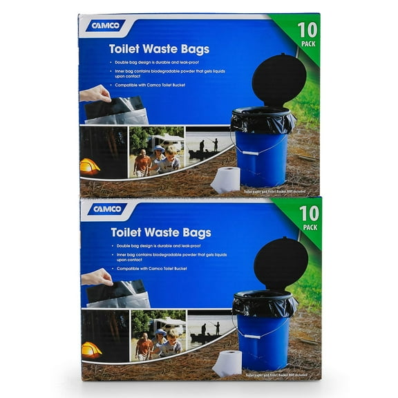 Camco 20 Pack of Leak Proof Double Lined Camping Toilet Waste Bags