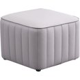 thumbnail image 1 of TPARIS Creative Decor Leather Footstool|Small Sofa Stool Square Ottomans with Anti-Slip Feets|Upholstered Footrest for Bedroom Living Room Entryway,Light Gray,Height 22cm(8.6in), 1 of 1