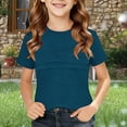 thumbnail image 6 of Asxite Toddler Tshirt Solid Color Short Sleeve Crew Neck Casual Loose Breathable Summer Tops 2-12Y, 6 of 6