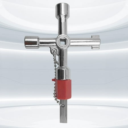 

Xewsqmlo 4 Way Cross Triangle Wrench Portable Socket Wrench for Elevator/Electric Cabinet