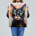 thumbnail image 4 of Messy Black Cat Fun Bright Pet Portrait Large Wall Art Poster Print Thick Paper 18X24 Inch, 4 of 5