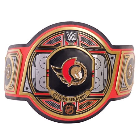Ottawa Senators Championship Belt Metal Plates Hand-Tooled Leather Strap Adult Size Collectible